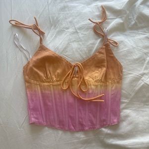 WhiteFox ombré corset crop top size Small